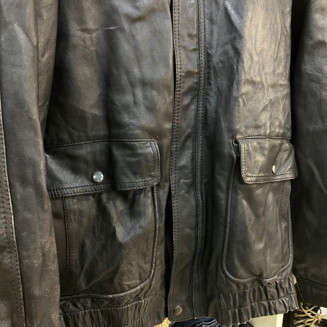 VTG 빈티지 양가죽 봄버 자켓 L 상품이미지3