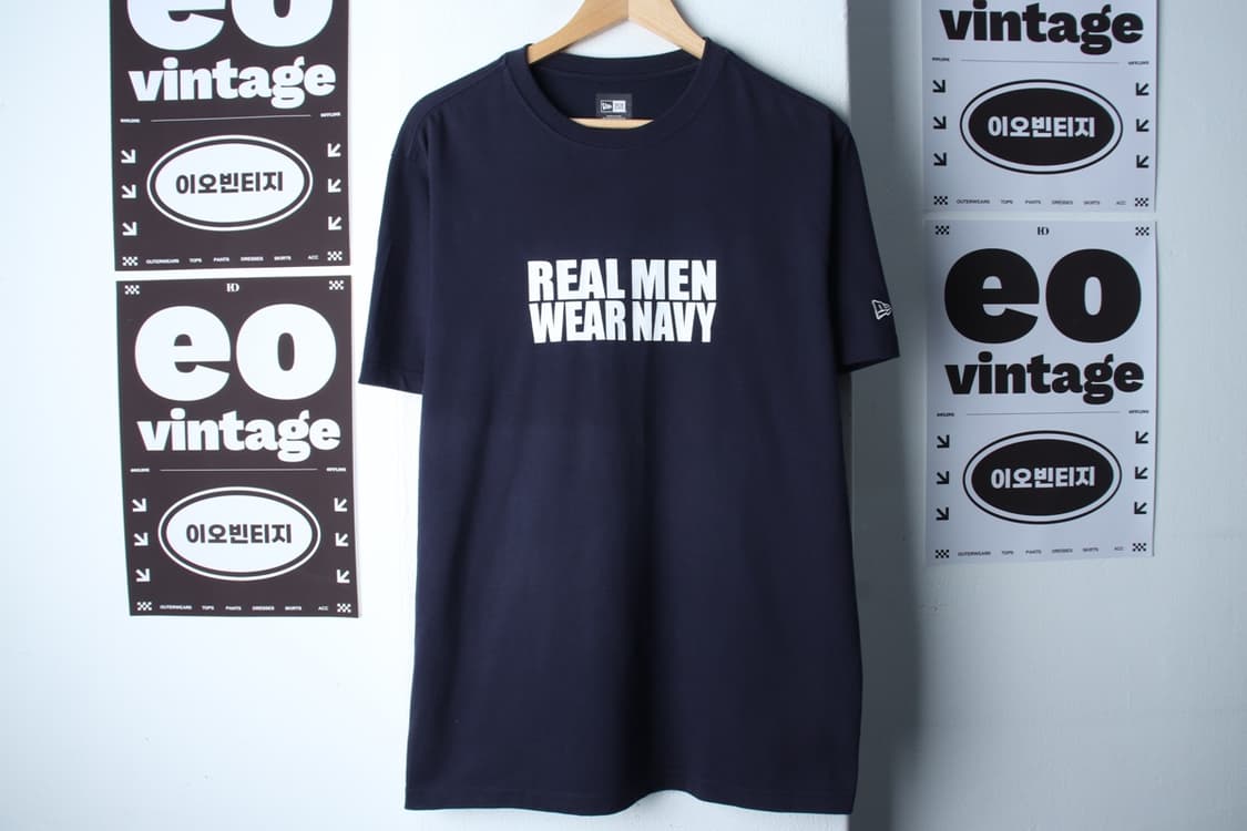 (L-XL) 뉴에라 반팔 티셔츠 뉴욕양키즈 네이비 올드스쿨-H33524 상품이미지2