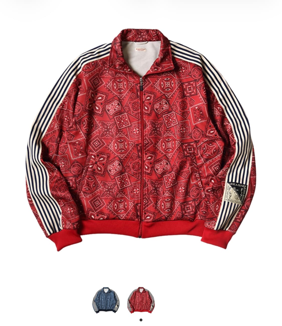 캐피탈 스무스 저지 쿠키 반다나 프린트 트랙 자켓 레드 상품이미지1