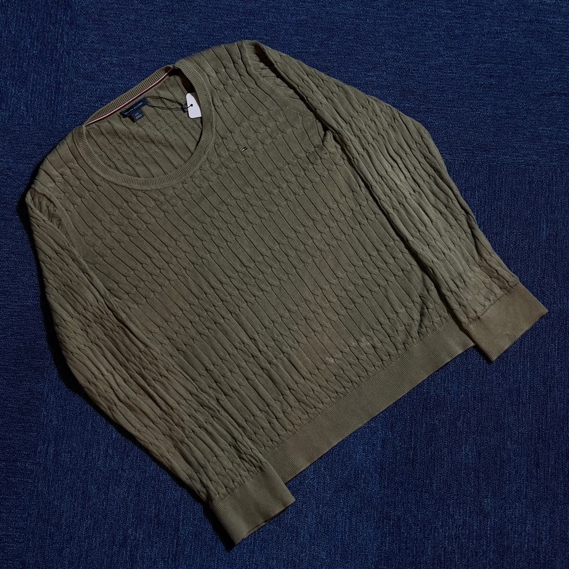 타미힐피거 케이블 니트 올리브 상품이미지1