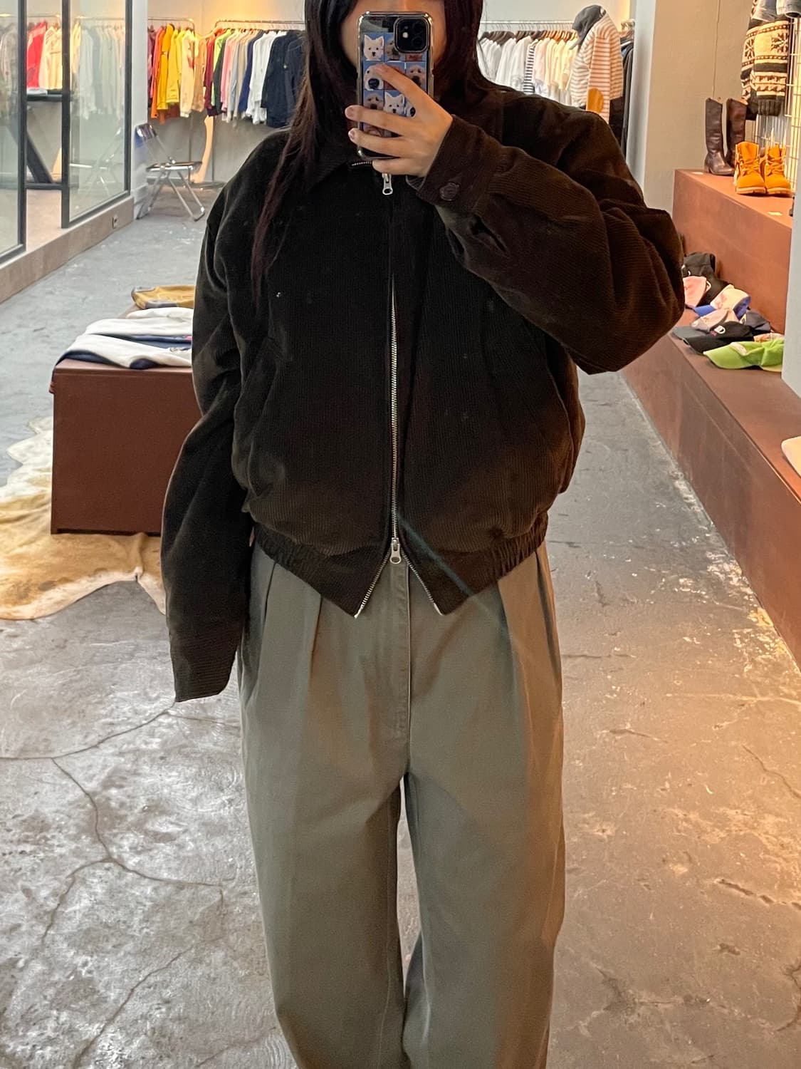 빈티지 코듀로이 브라운 블루종 자켓 H407 상품이미지1