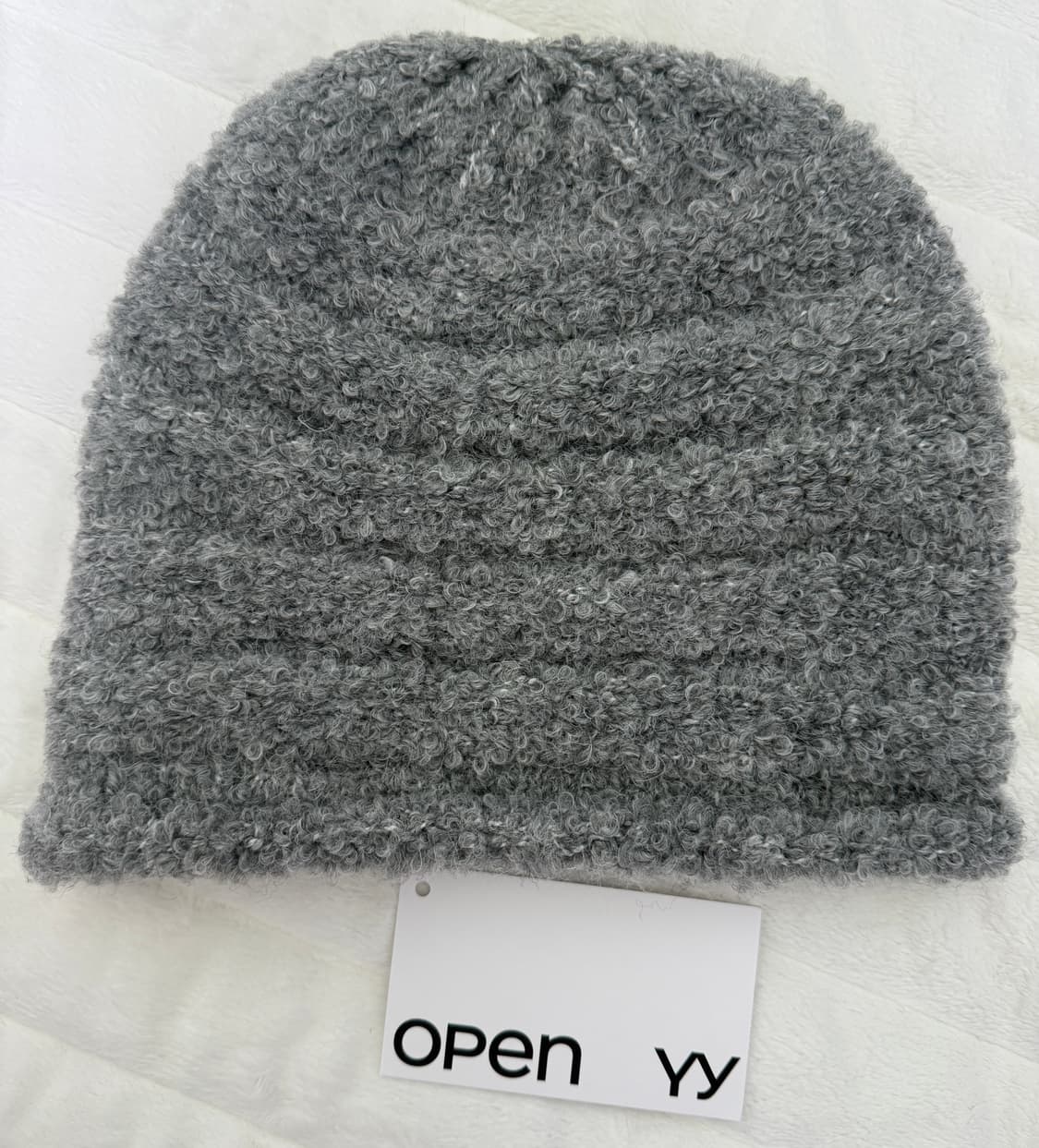 open yy 부클 비니 그레이 판매 상품이미지3