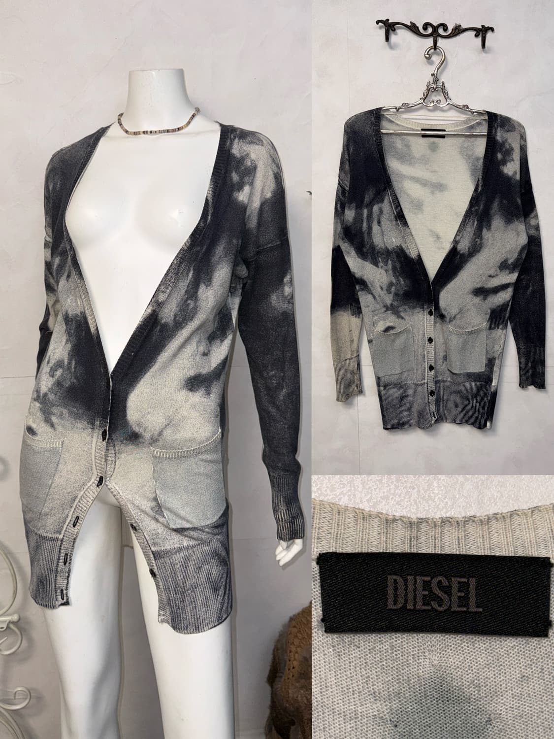 DIESEL black tie dye loose cardigan  상품이미지1