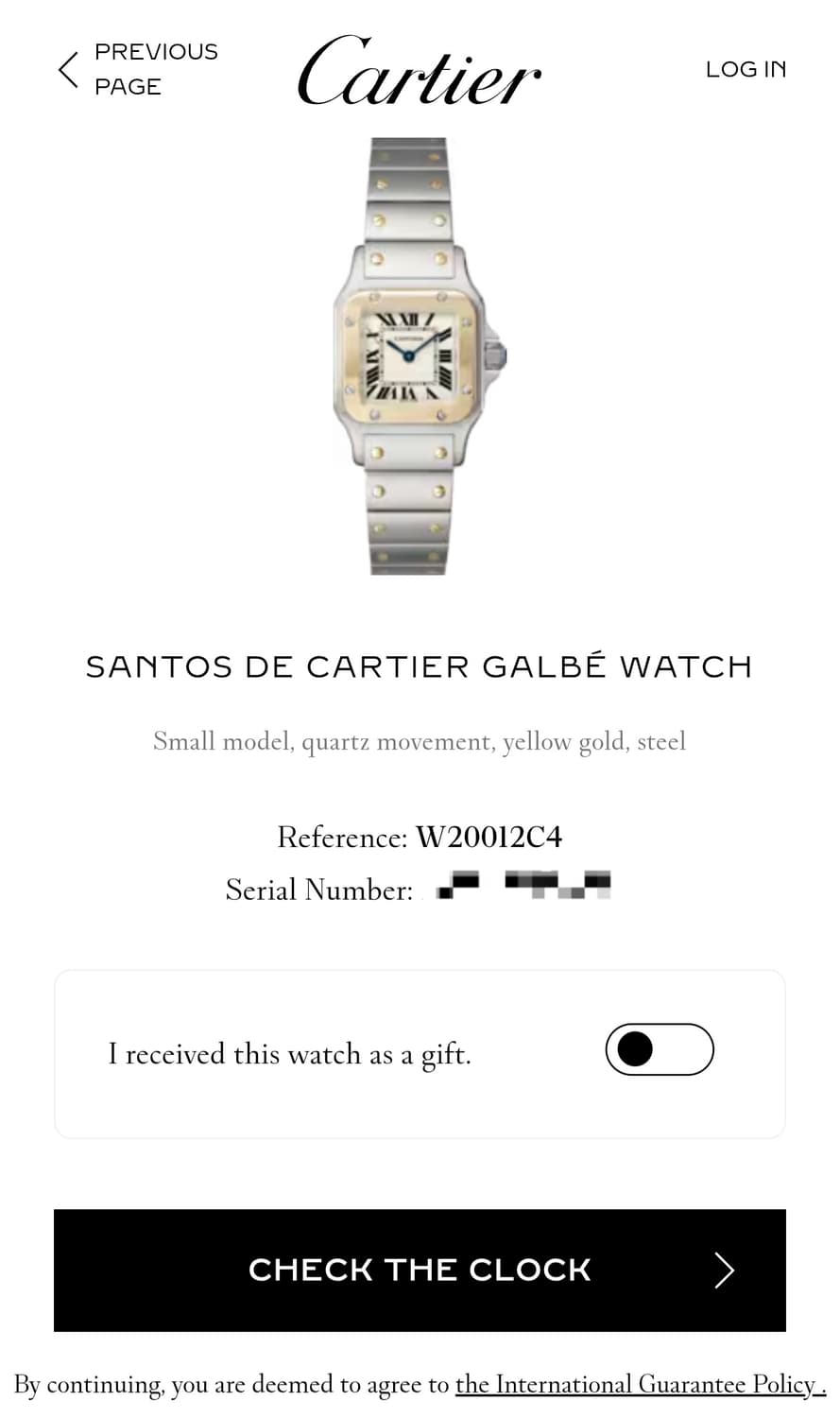 까르띠에 산토스 갈베 18K 쿼츠 로만다이얼 스몰 여성시계 90년대 상품이미지8