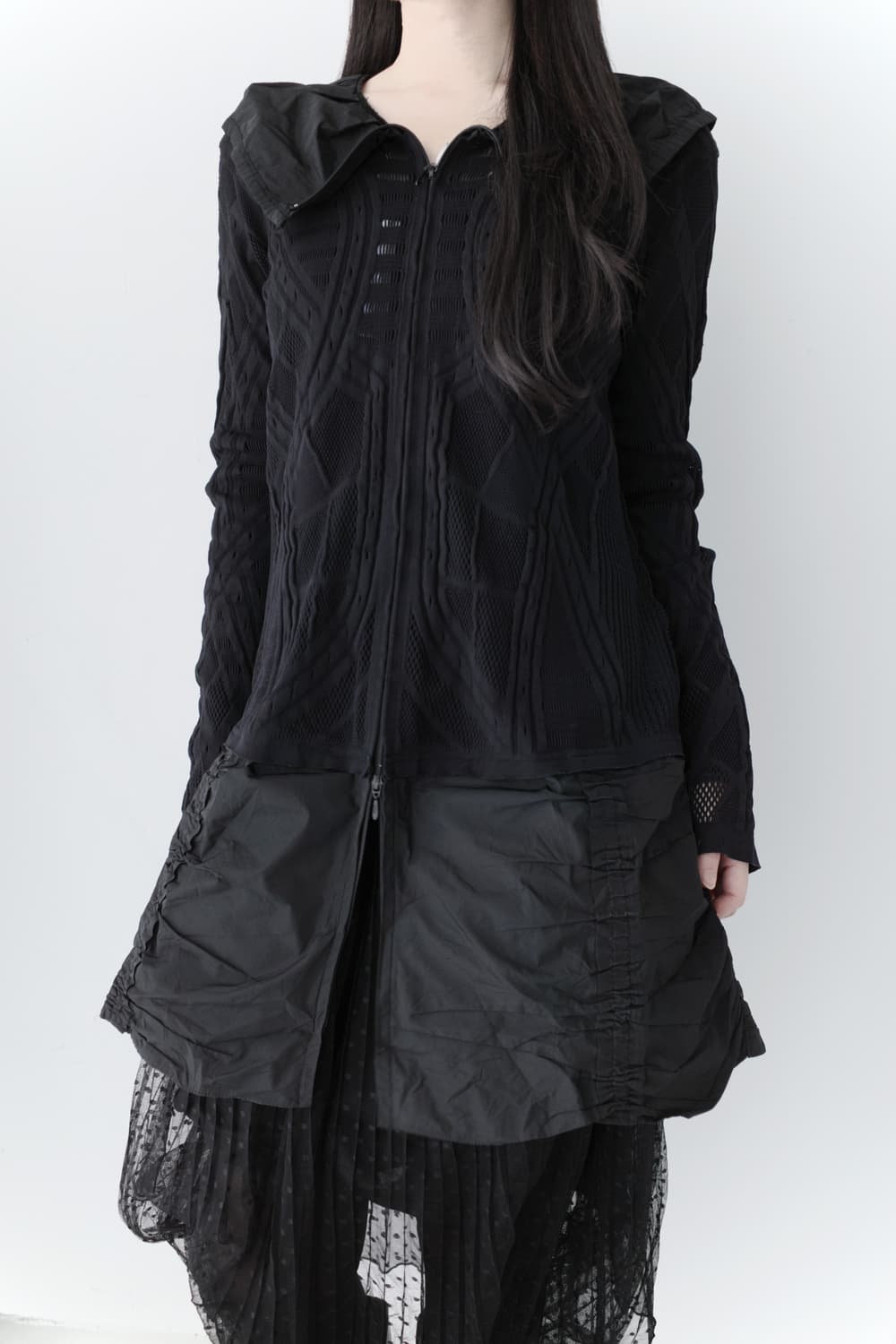 hiroko koshino) collar pattern zip-up 상품이미지8