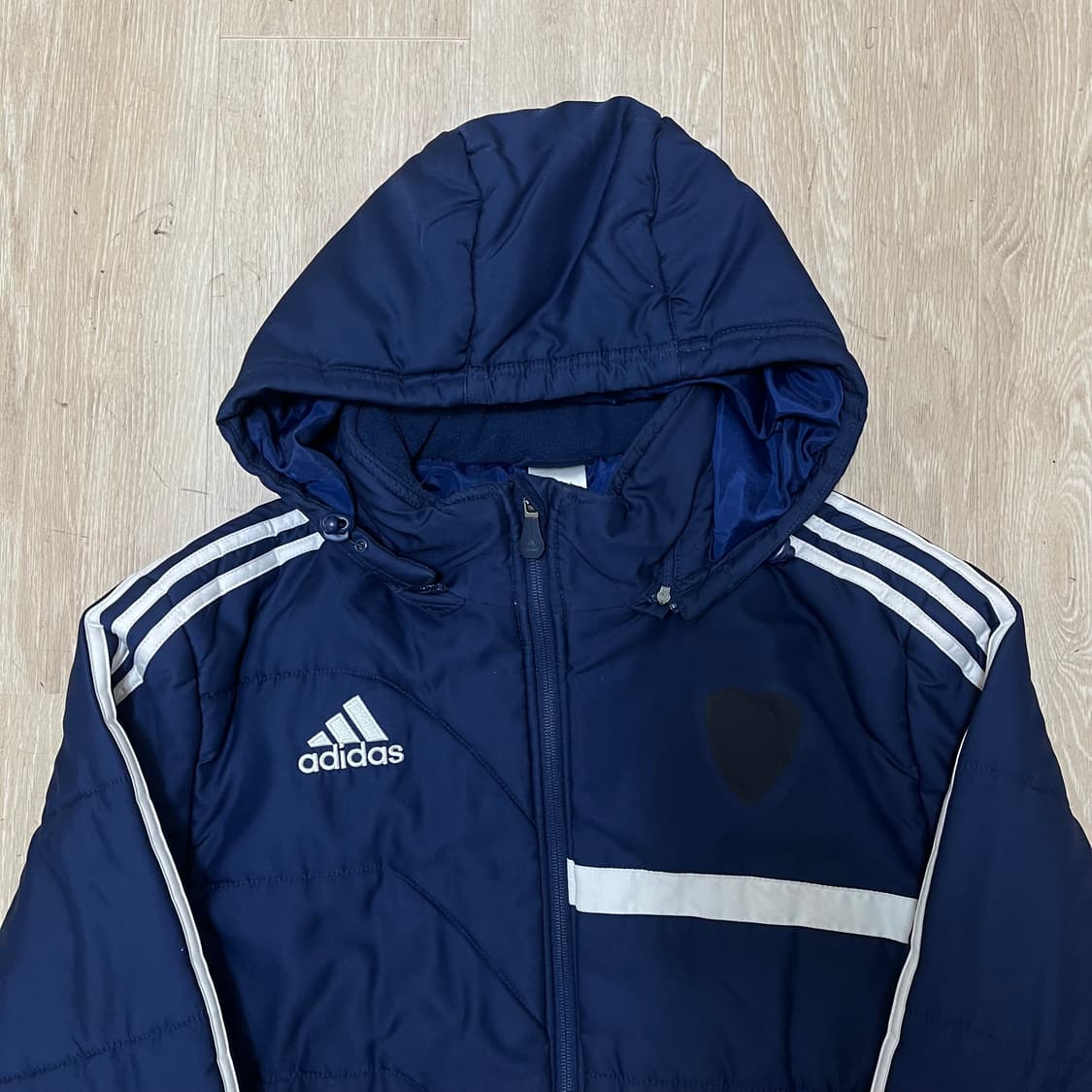 아디다스 삼선 사이드라인 로고 다운 후드점퍼 M(95) 상품이미지4
