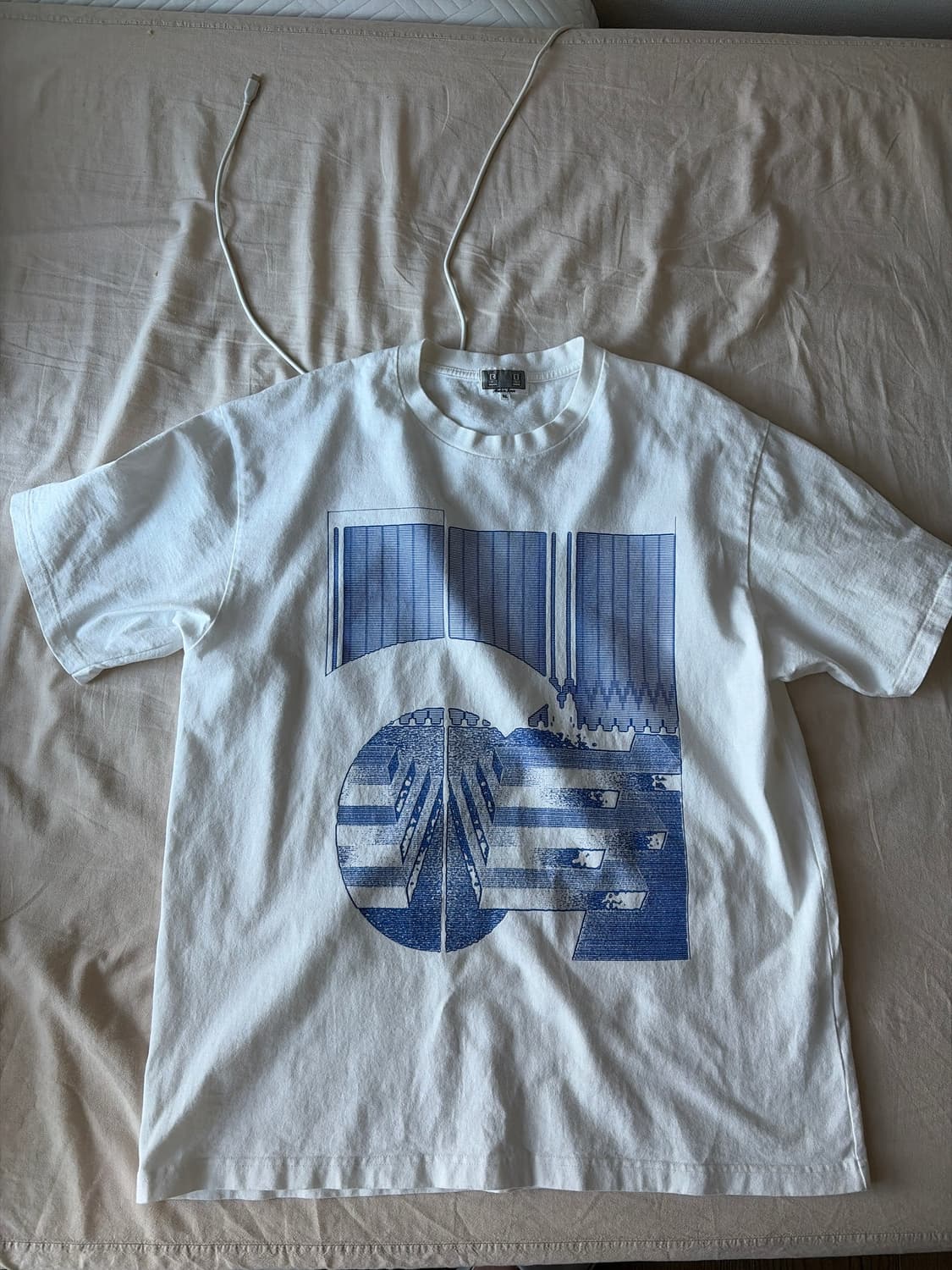 카브엠트 티셔츠 화이트/블루 XL 상품이미지2