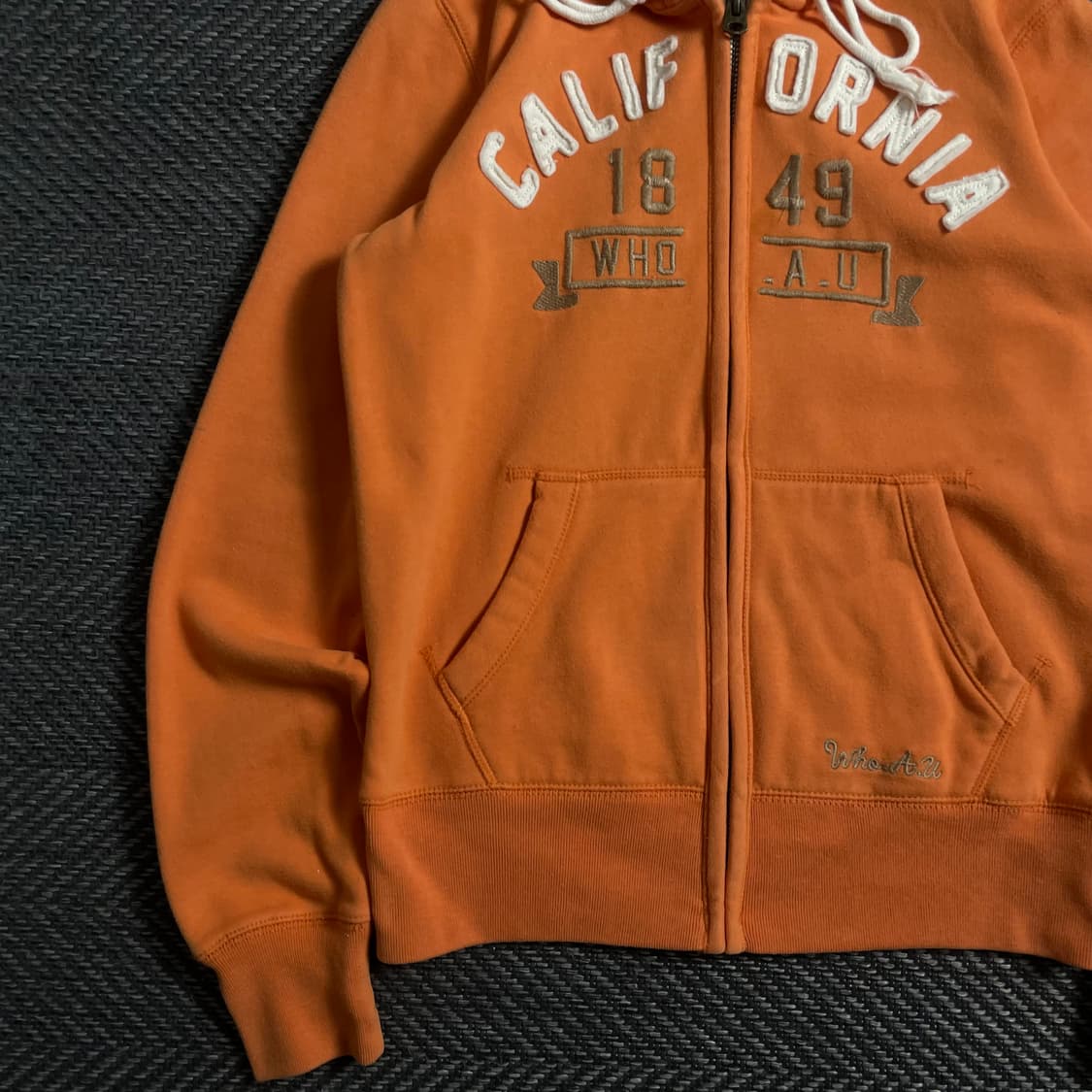 후아유 y2k 올드스쿨 스펠아웃 오렌지 후드집업 y 4155 상품이미지4