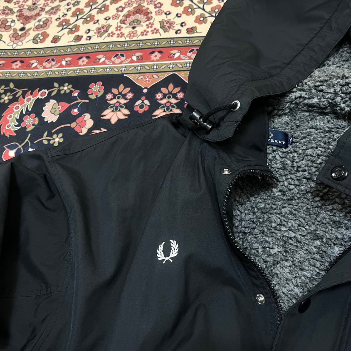 프레드페리 이너 플리스안감 후드 롱 바람막이 파카 M/95 상품이미지2