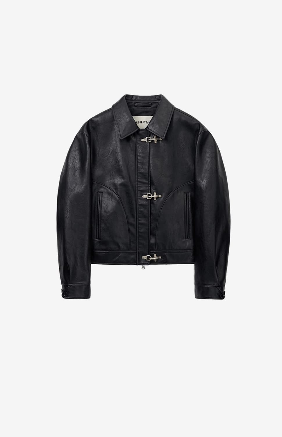 인사일런스 우먼 빈티지 버클 포우 레더 자켓 M 상품이미지5