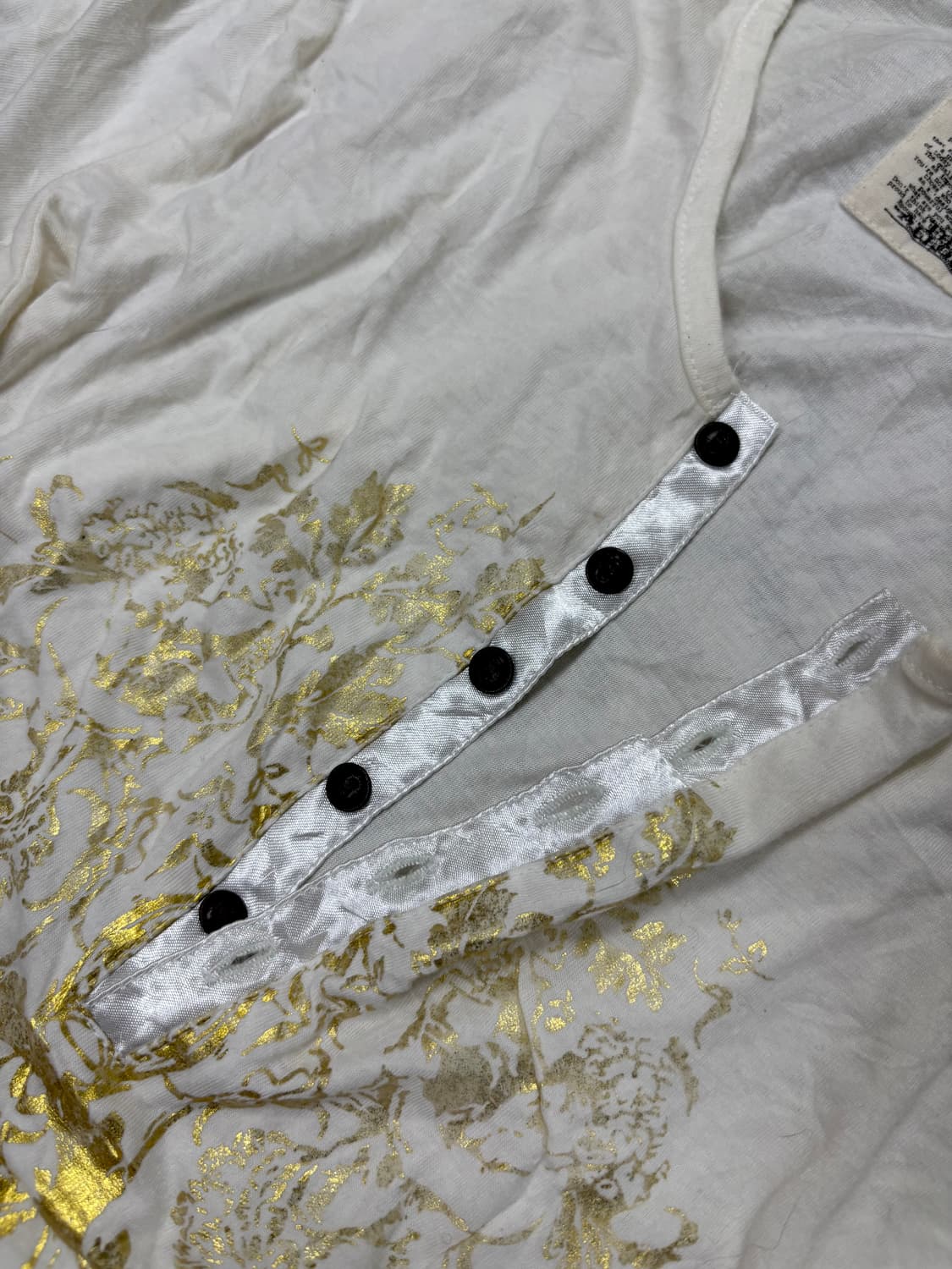 “Vintage”00’s Mood Glitter Print White T 상품이미지5
