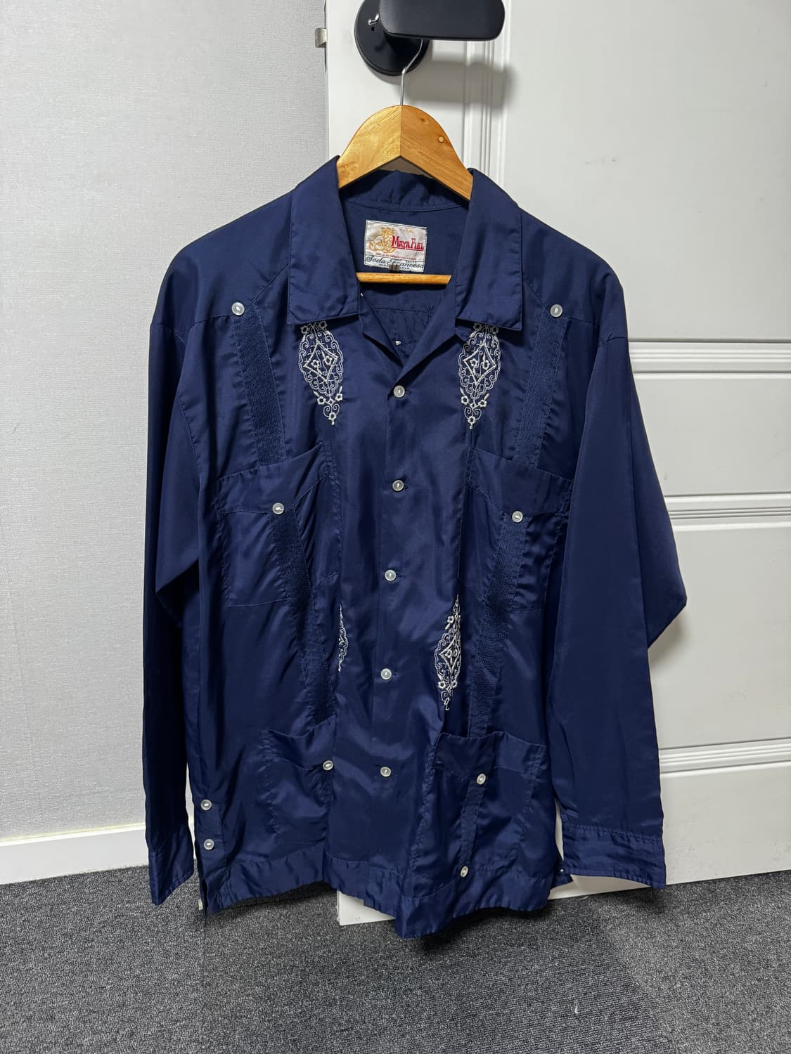 빈티지 쿠반 구아바베라 네이비 셔츠 자켓 105 비즈빔 네펜데스 니들즈 상품이미지1