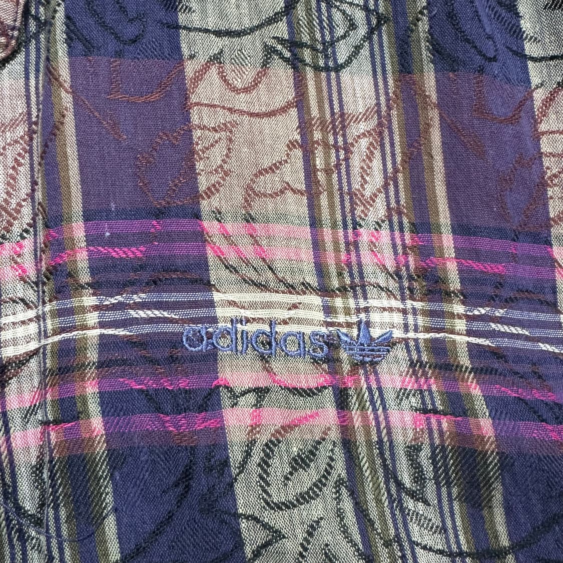 90s 아디다스 체크패턴 블루종 상품이미지3