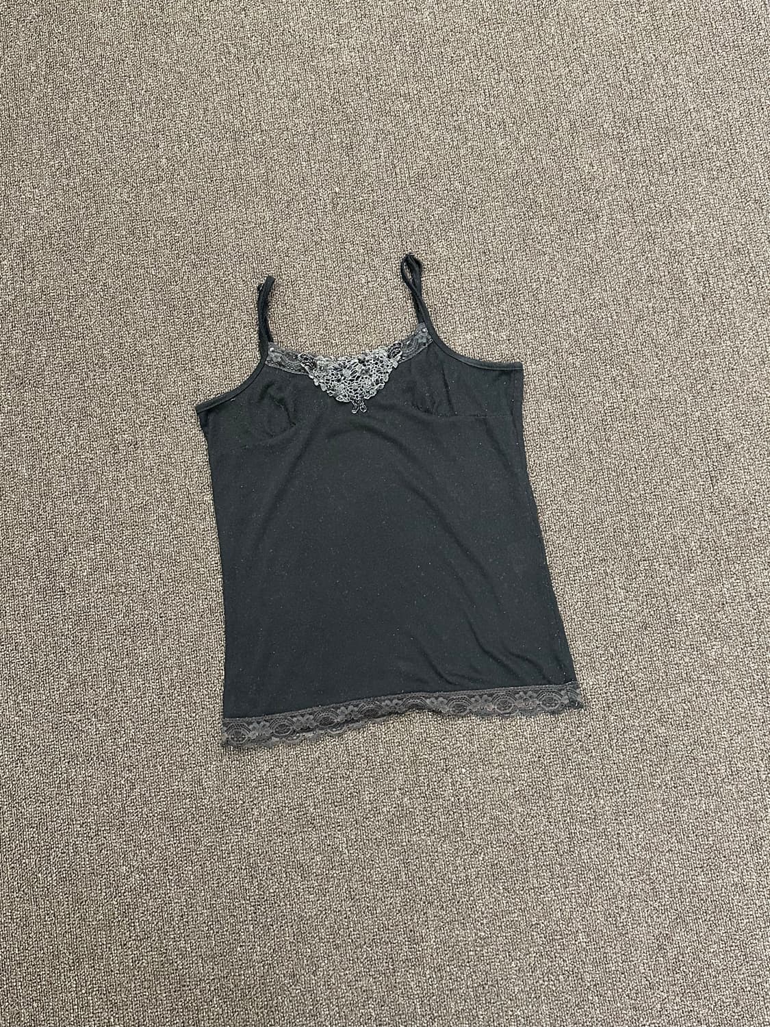 OS)Japanese vintage 여성 블랙 레이스 나시 상품이미지1