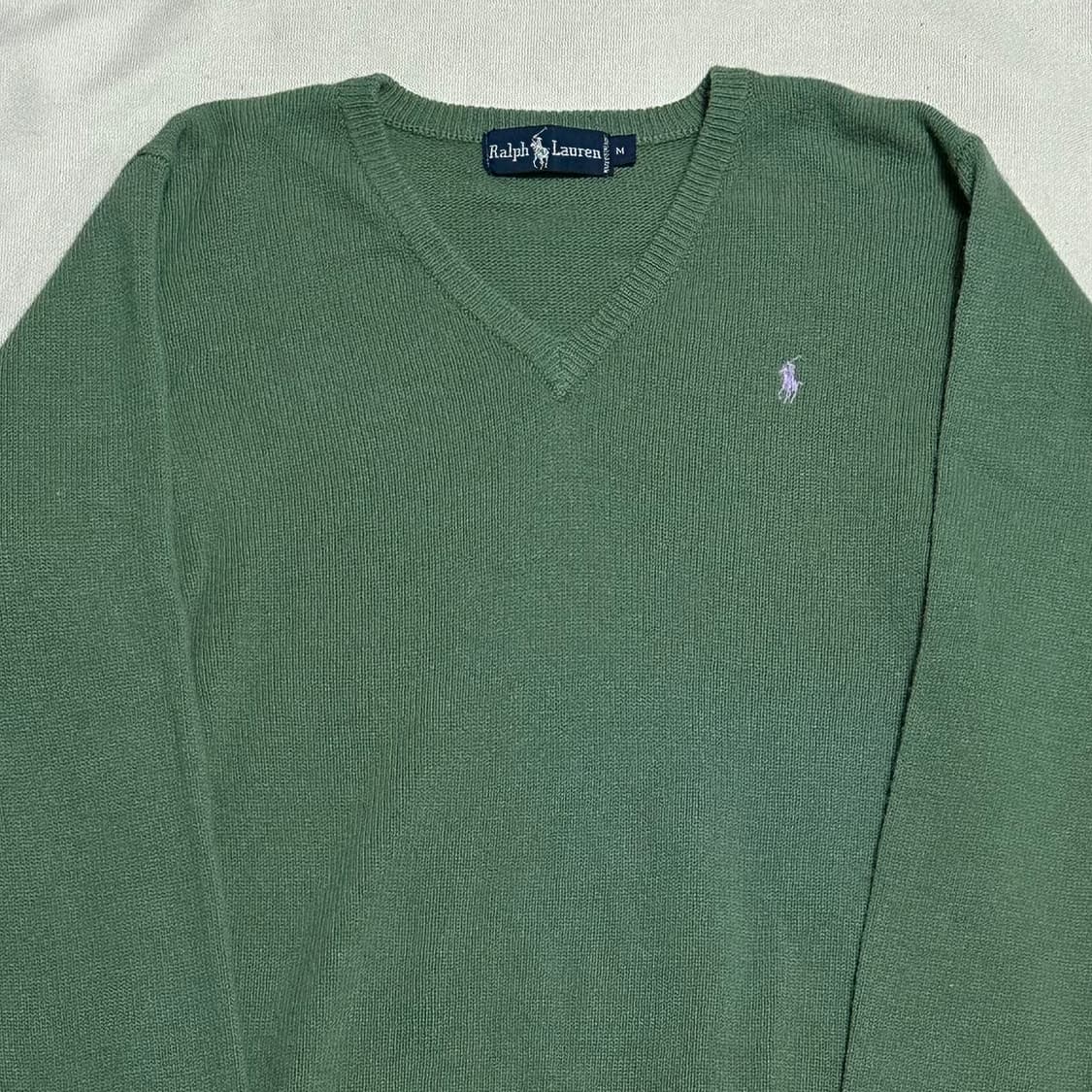 M 폴로랄프로렌 라이트 그린 브이넥 램스울 니트 상품이미지1