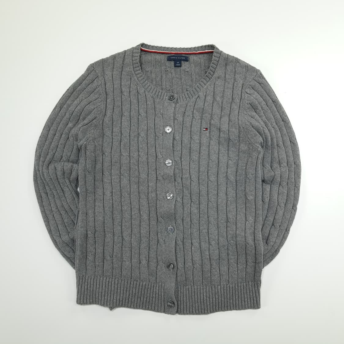 CN948W S 타미힐피거 그레이 케이블 니트 스웨터 가디건 상품이미지1