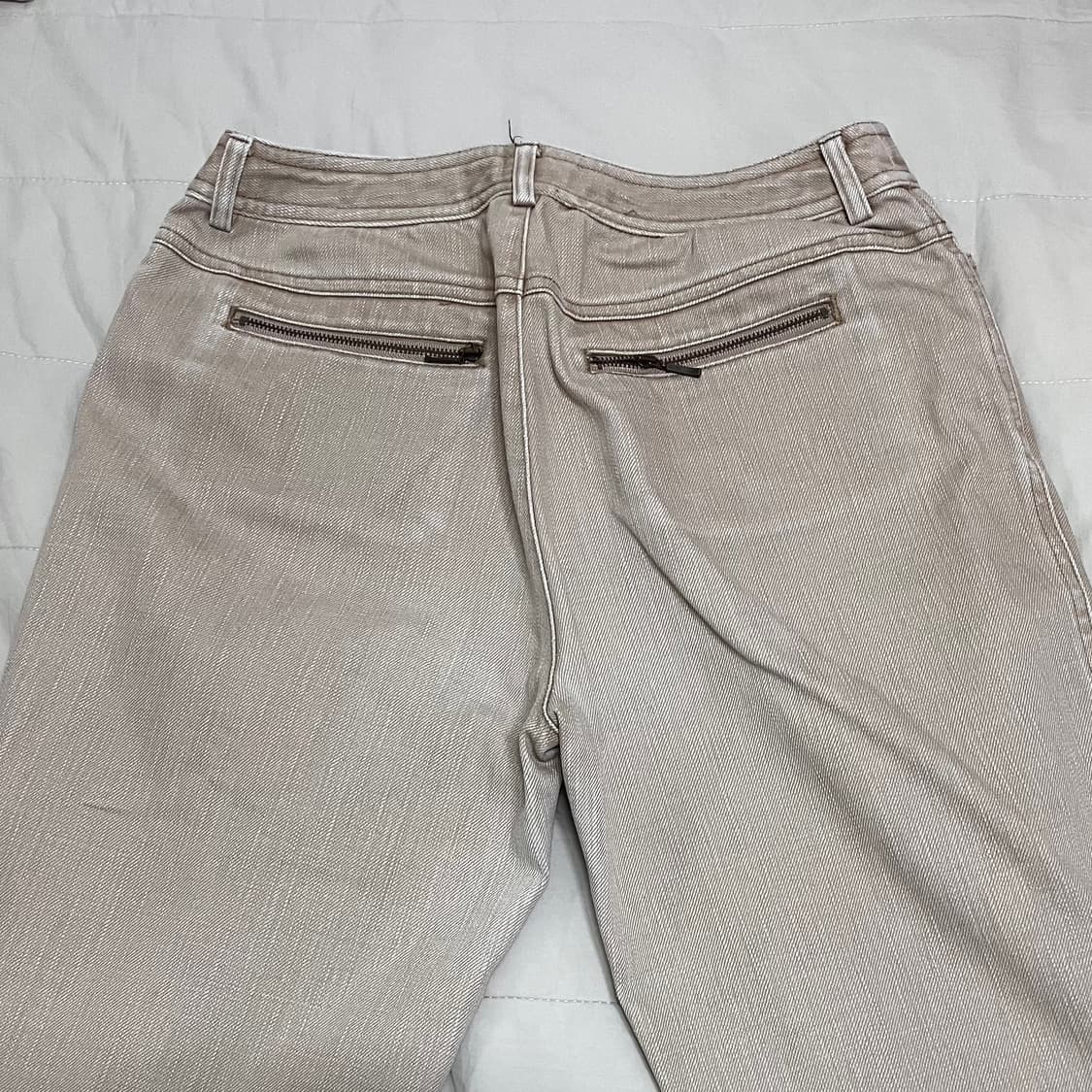 베이지 포켓 지퍼 y2k 세미 부츠컷팬츠 상품이미지2