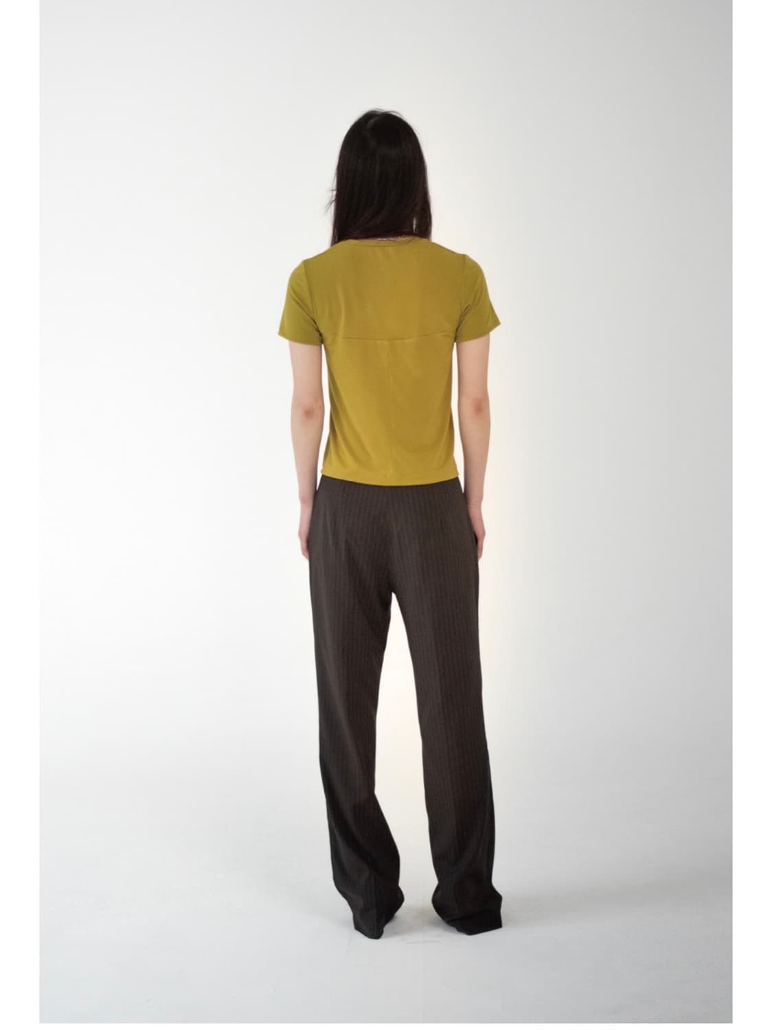 티크 teak 슬림 티셔츠 반팔 티 새상품 slim t-shirt 올리브 상품이미지4