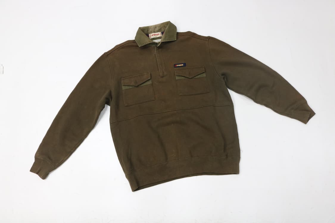 맥그리거 McGREGOR 빈티지 헌팅 포켓 하프 집업 스웻셔츠 (M) 상품이미지2