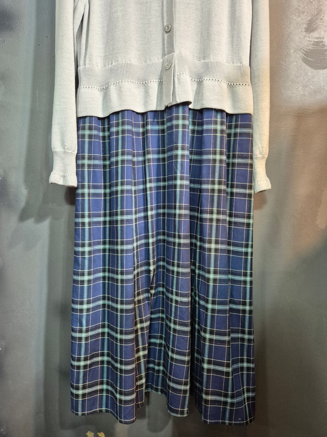 BCBG 니트 상의 체크 롱 원피스 66 77 상품이미지6