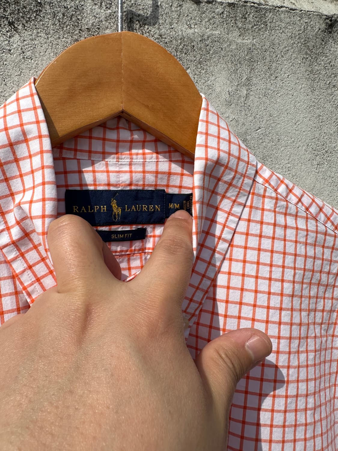 [M] 폴로 랄프로렌 오렌지 체크 포플린 셔츠 상품이미지3