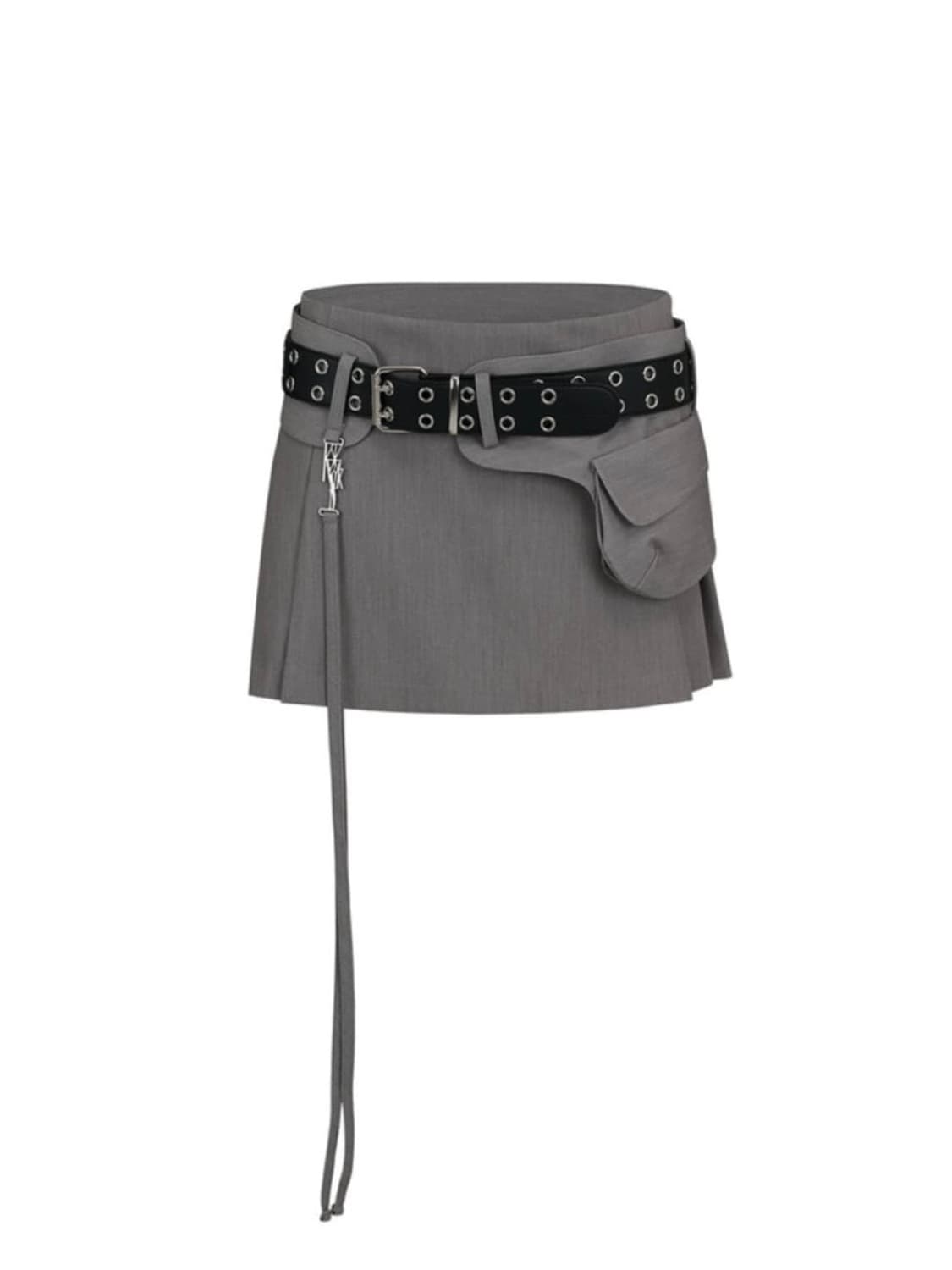 카시코 플리츠 포켓 벨트 미니 스커트 M 상품이미지1