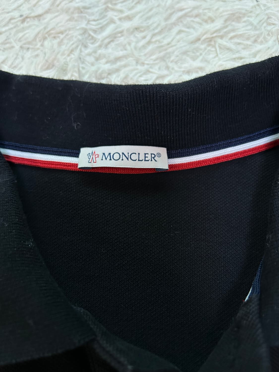 [L] 몽클레어 카라 반팔티 블랙 상품이미지2