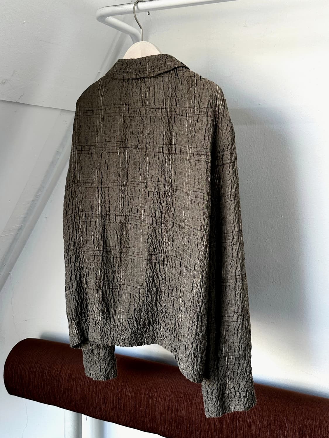 Shirring design check blouse shirt 상품이미지2