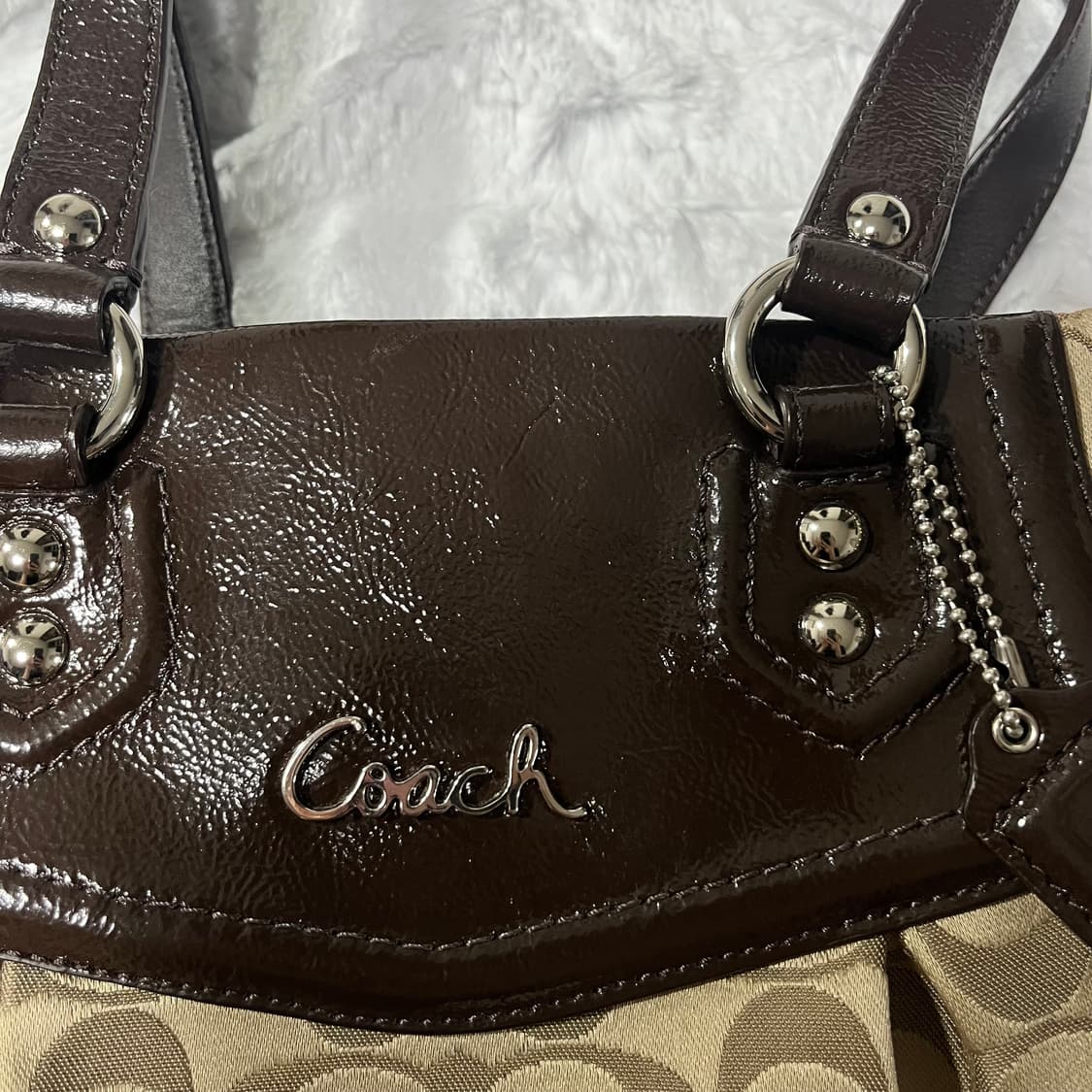 Coach 베이지 브라운 숄더백 크로스백 카페모카 시그니처  라떼갸루 상품이미지9