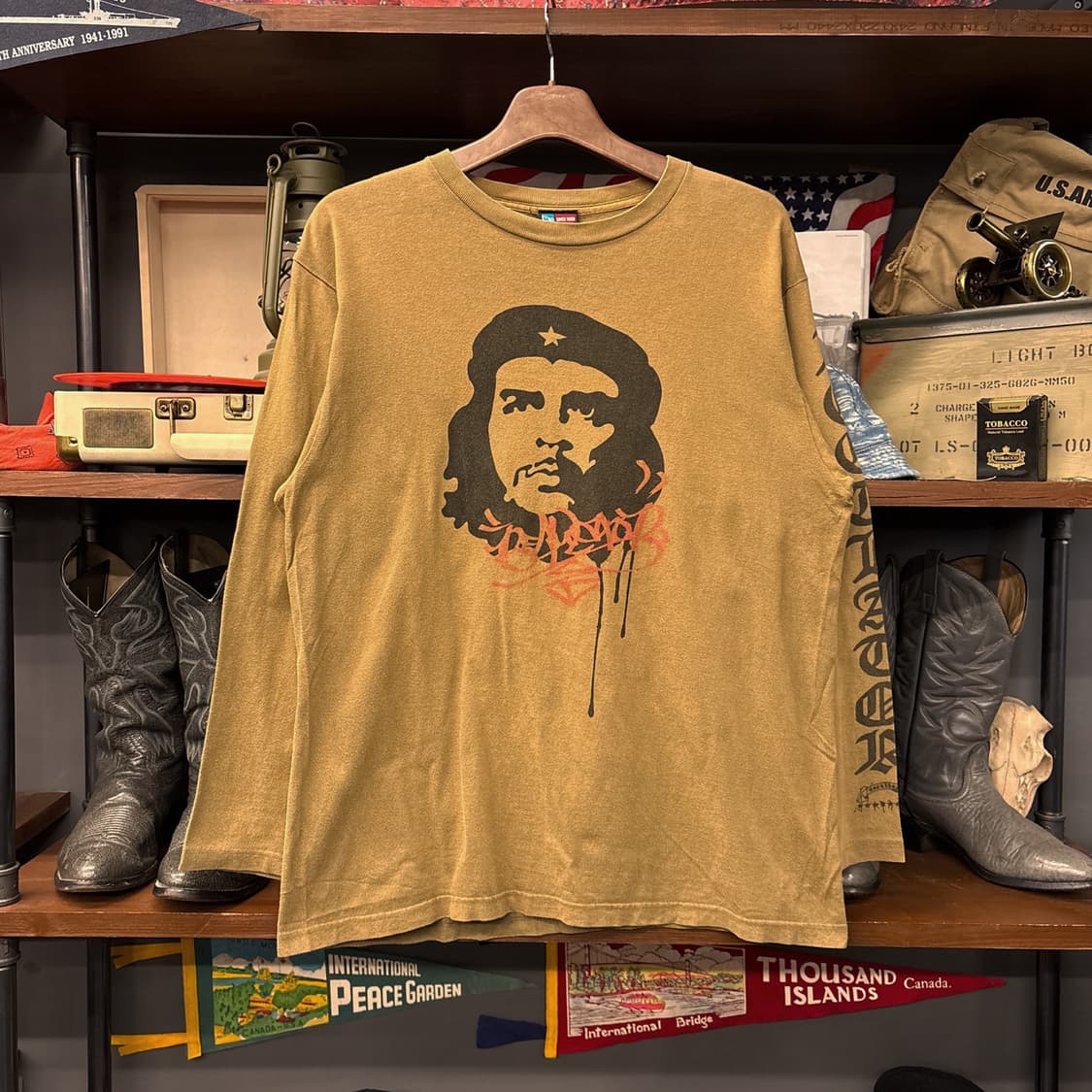 00s JPN 레귤레이터 체게바라 아트 페인팅 롱슬리브 티셔츠 N893 상품이미지1