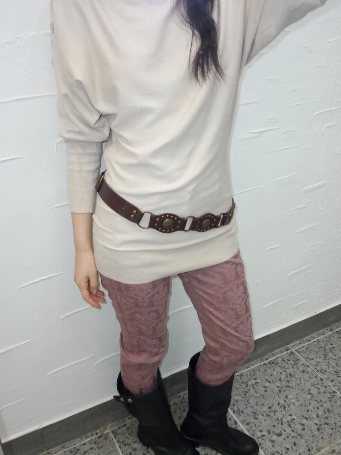pink jacquard skinny pants 상품이미지1
