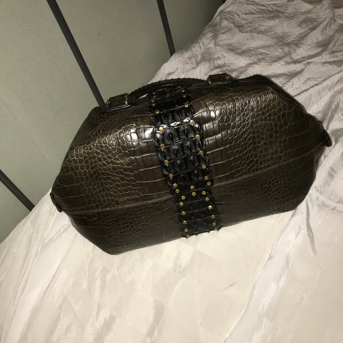 Time 올리브 스터드 크로커다일 토트백 빅백 상품이미지6