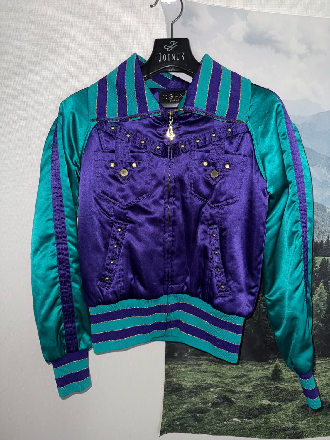 (~27일까지) y2k 청록 보라 집업 펑크 오네갸루 빈티지 서브컬쳐 상품이미지3