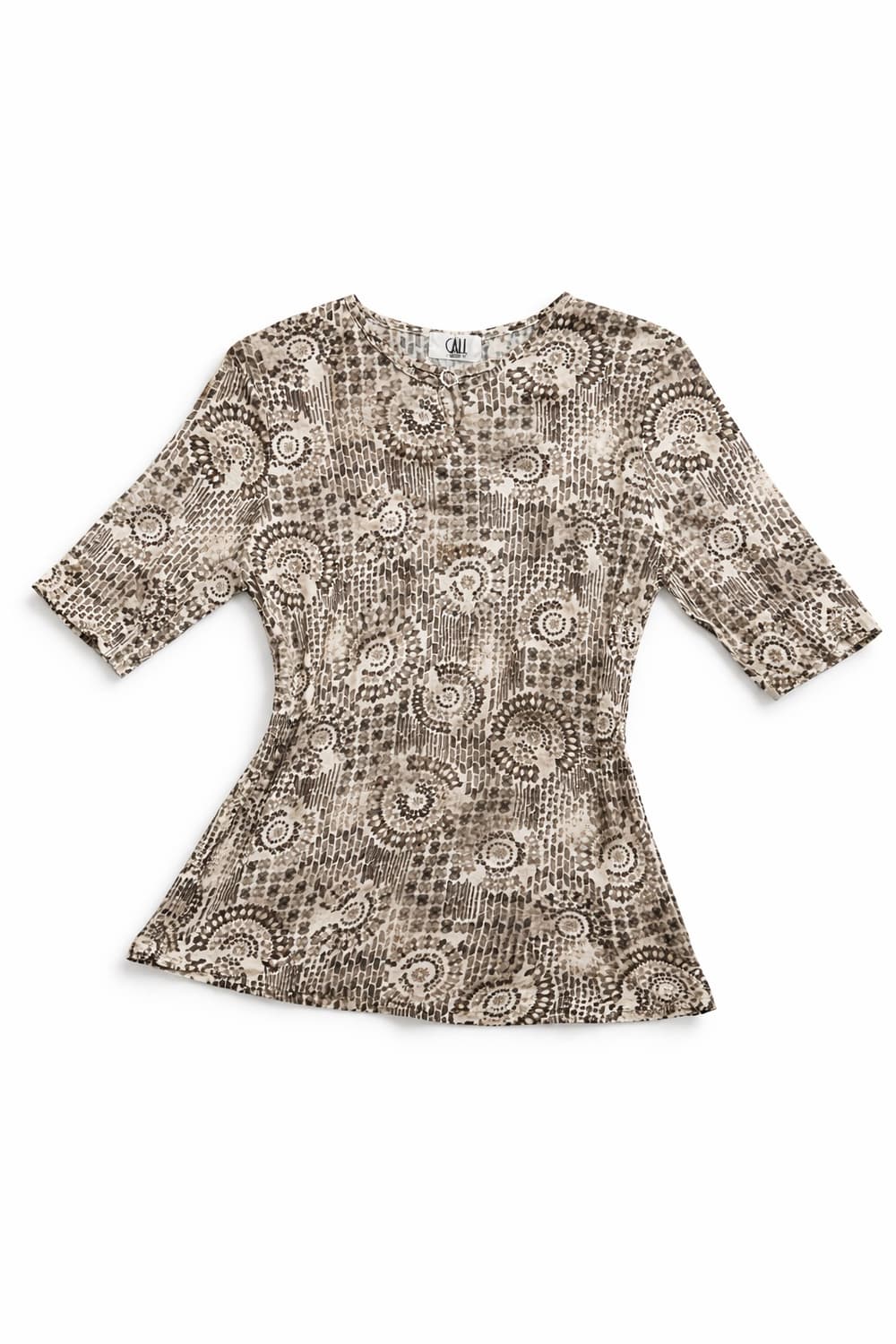 빈티지 에스닉 패턴 슬림핏 반팔 티 상품이미지1