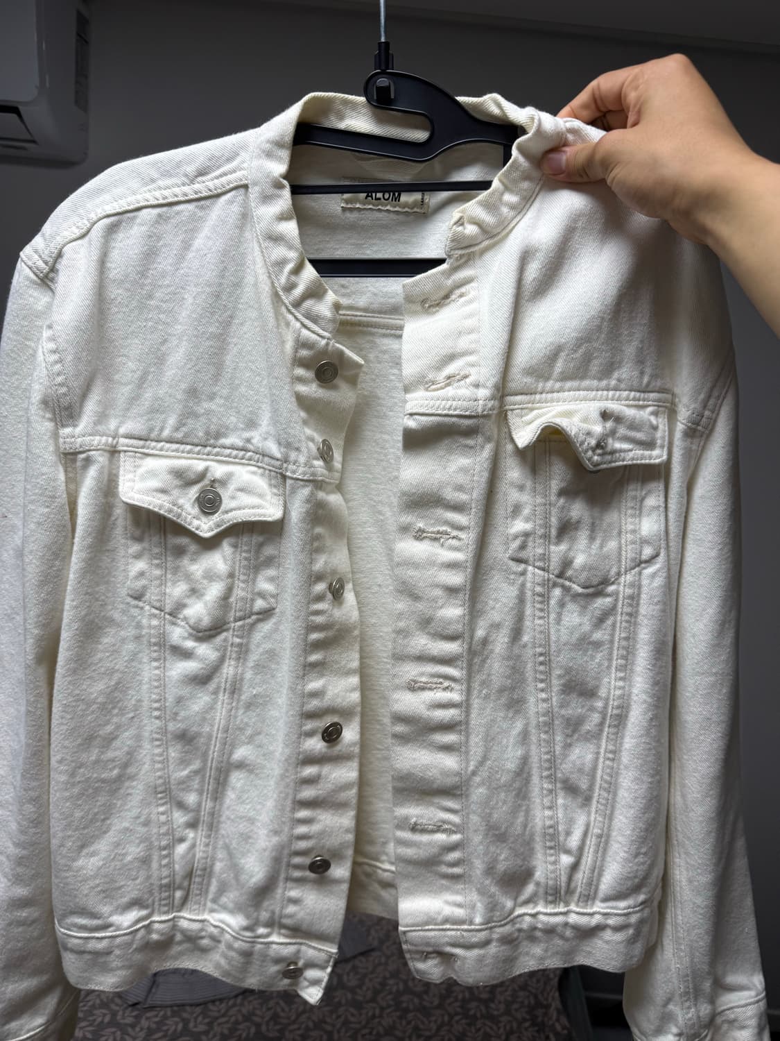 [L] 차이나카라 화이트데님 자킷 상품이미지4