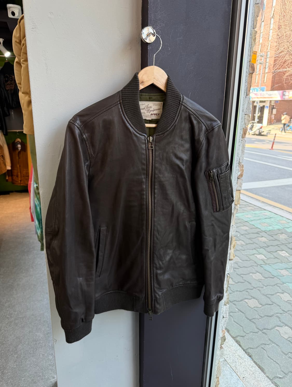 L/ 아비렉스 MA-1 레더 자켓 상품이미지2