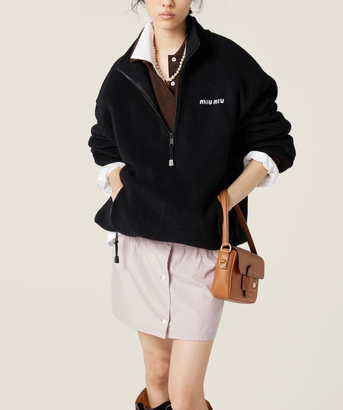 미우미우 하프집업 후리스 XS 상품이미지3