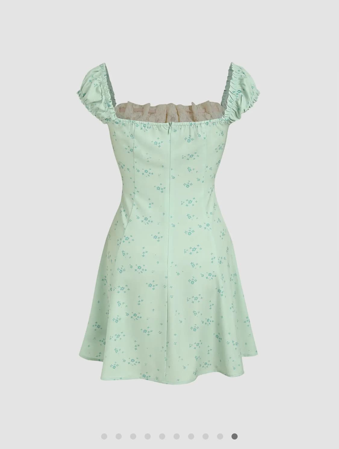 Floral U-neckline knotted mini dress XXS 상품이미지3