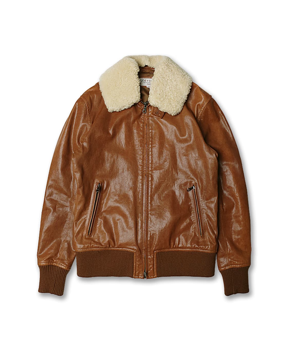 에토네 [Etonne] 염소 가죽 슬림 A2 항공 자켓 상품이미지1