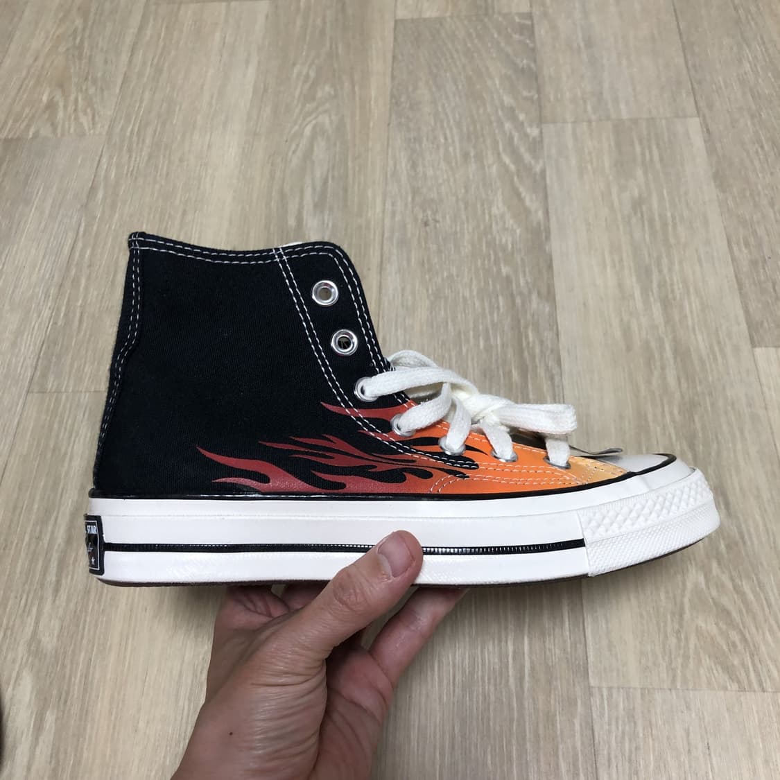 (230) 새상품 컨버스 CONVERSE 척 70 하이 블랙 레드 프레임 상품이미지6