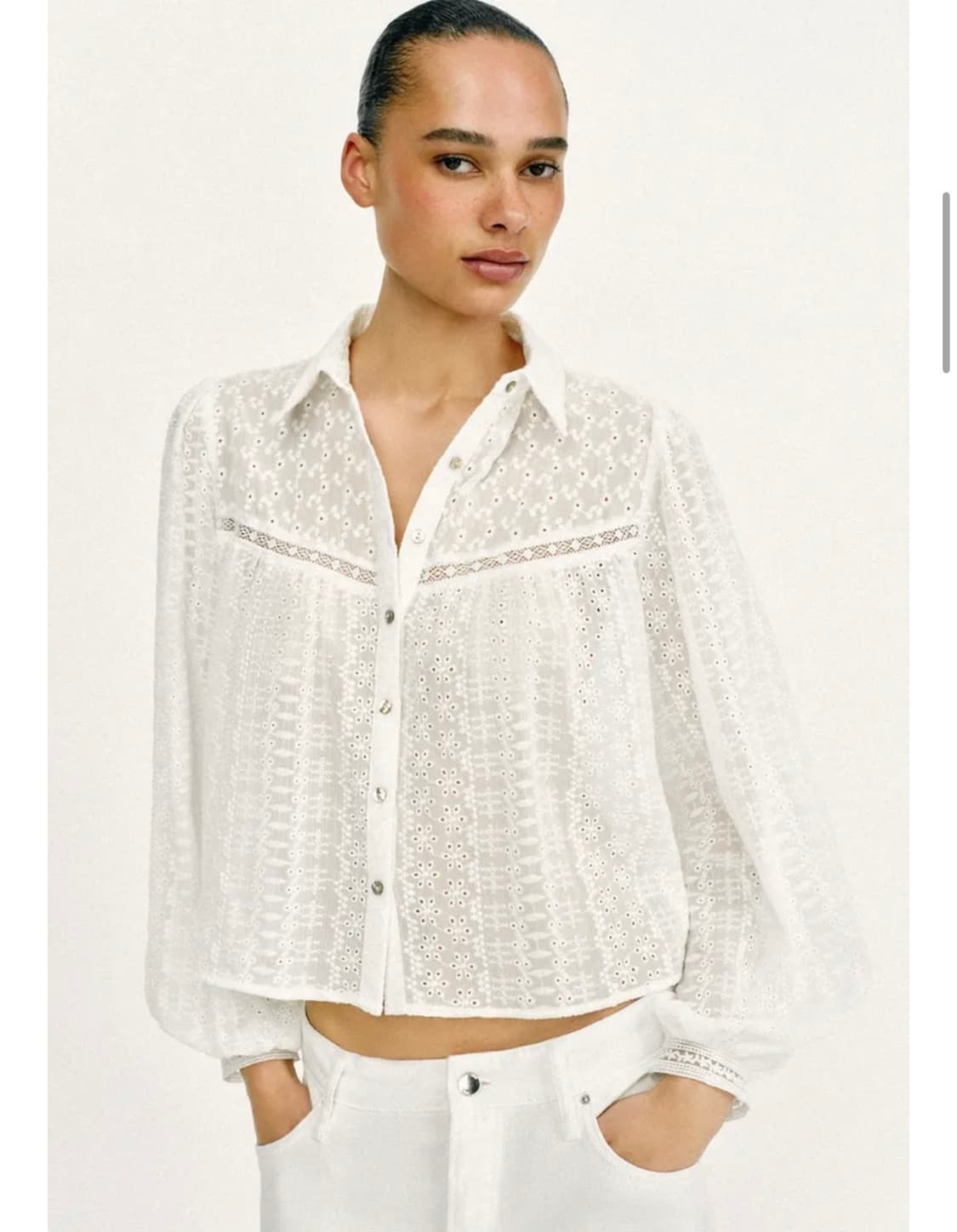 zara 자수 펀칭 셔츠 상품이미지1