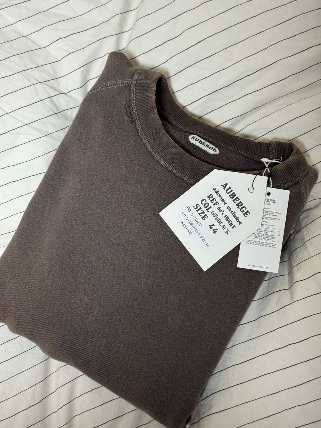 [44] 오베르쥬 어드레서 샵 별주 60s 스웻 브라운블랙 상품이미지2