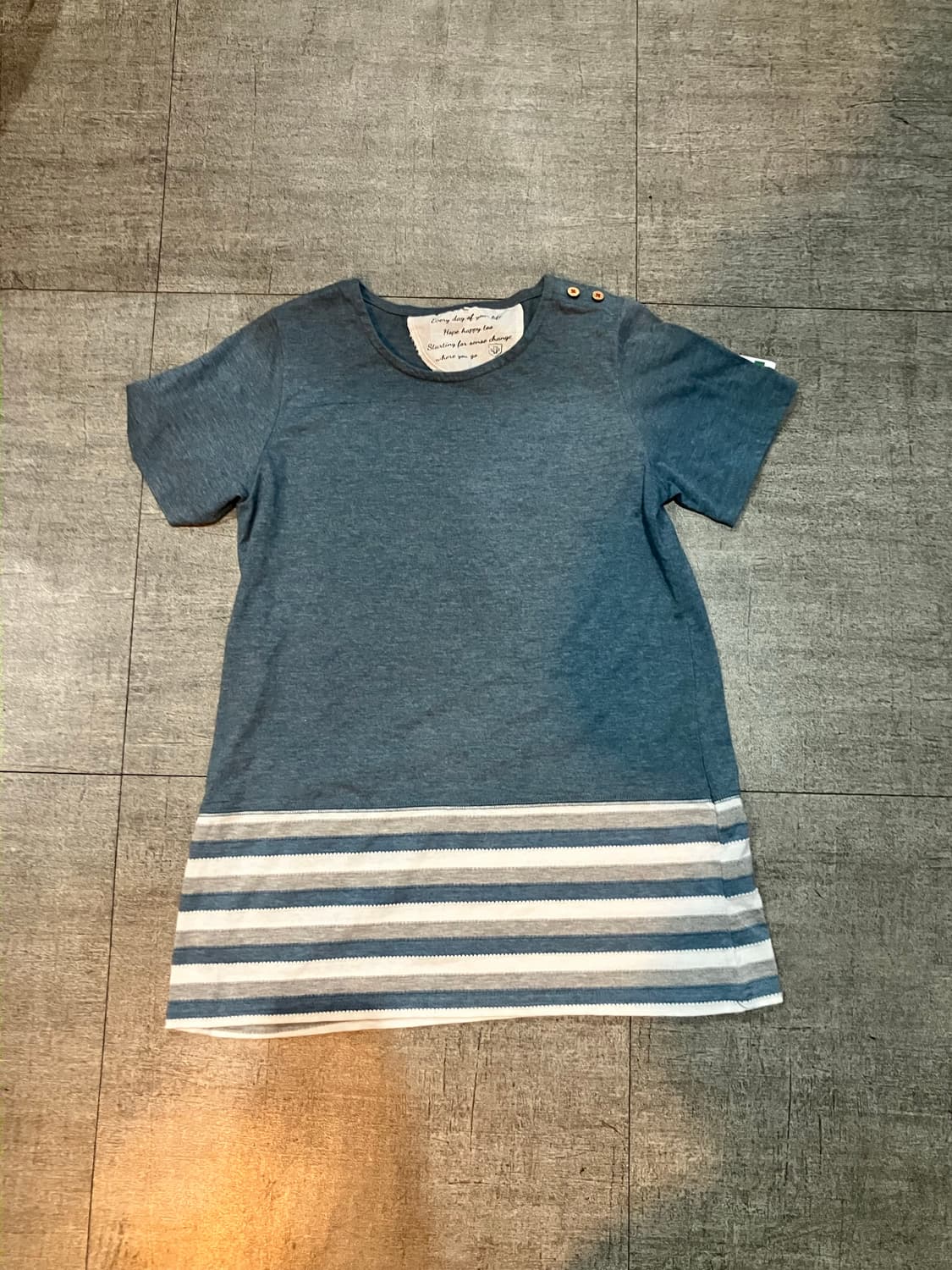 일본빈티지 Youga 하구미모리걸 할메카지 견장버튼 레이어드티셔츠 상품이미지1