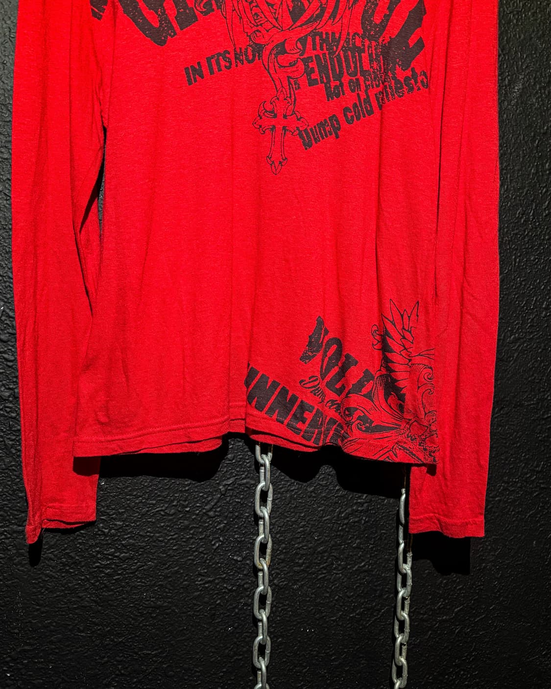 Kiss up Corp – Red Skull Graphic Long-sl 상품이미지5