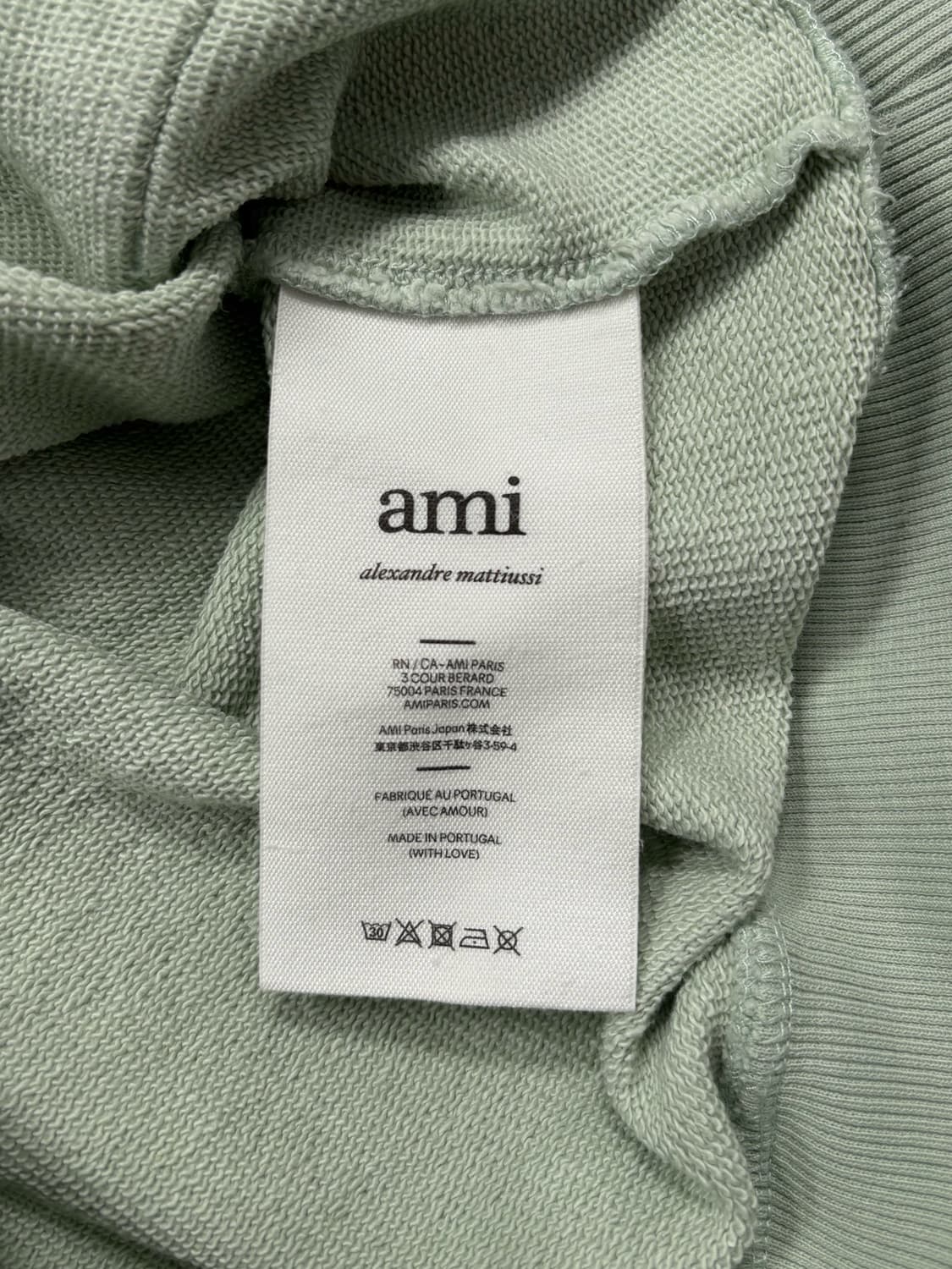 아미 22FW 페일 그린 후드티 상품이미지5