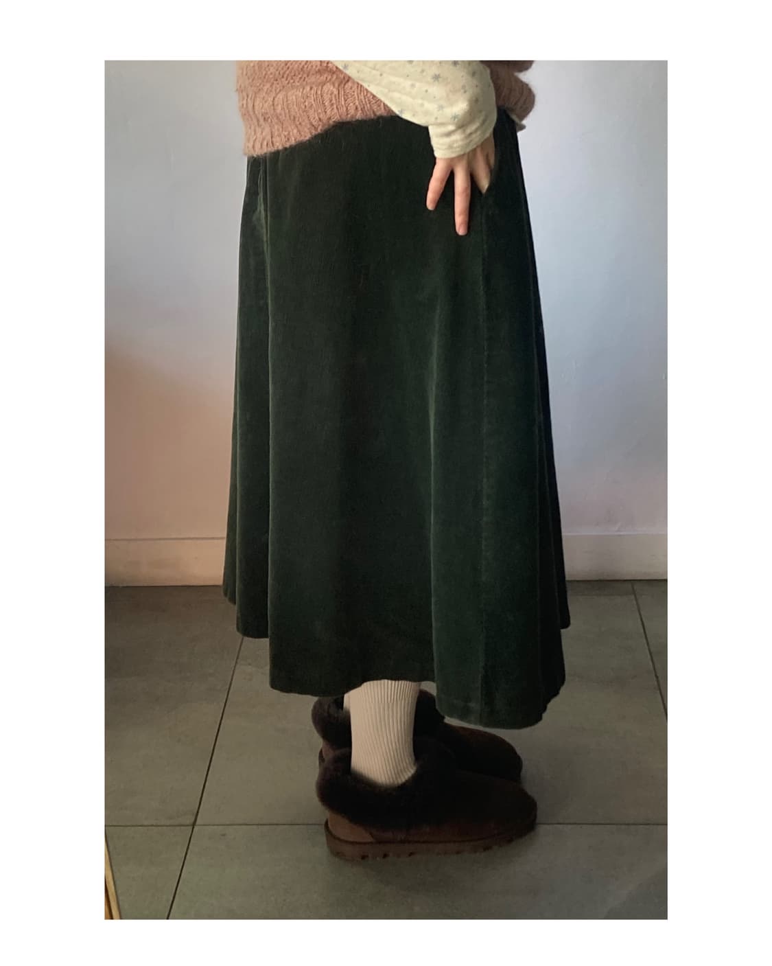 일본빈티지) 코듀로이 카키스커트 상품이미지4