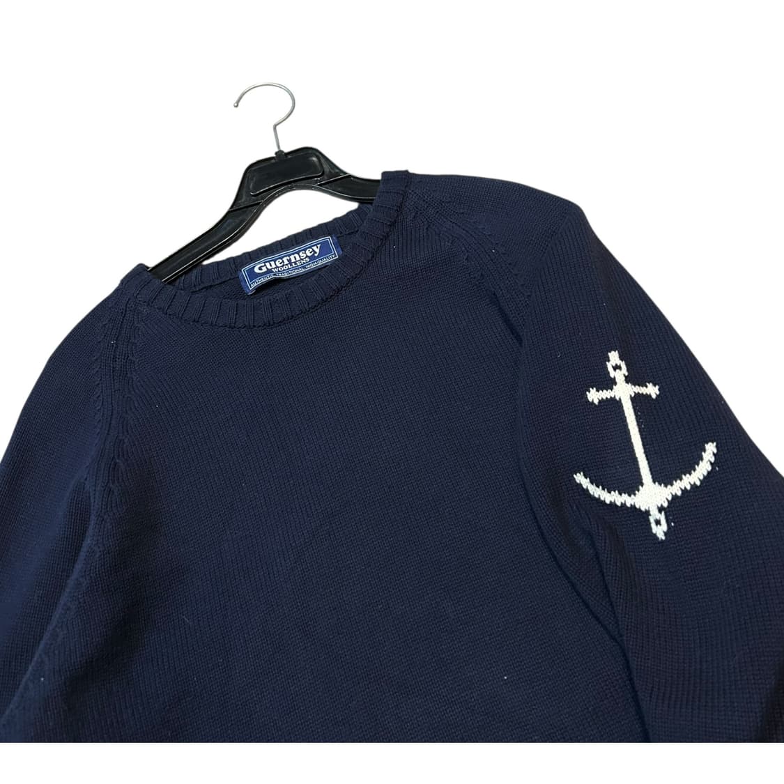 건지울른스 코튼 네이비 크루넥 니트 상품이미지2