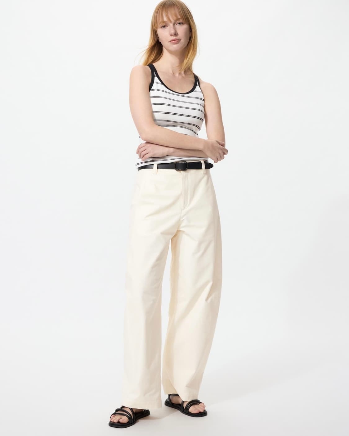 (새상품) 교환/판매 유니클로 저지배럴팬츠 아이보리 xs 상품이미지1