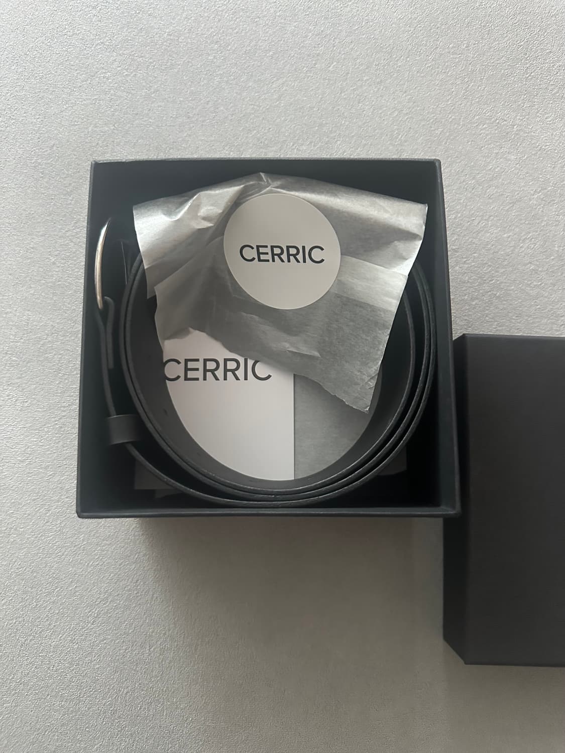 Cerric 세릭 와이드 카우스킨 벨트 블랙 (새상품) 상품이미지1
