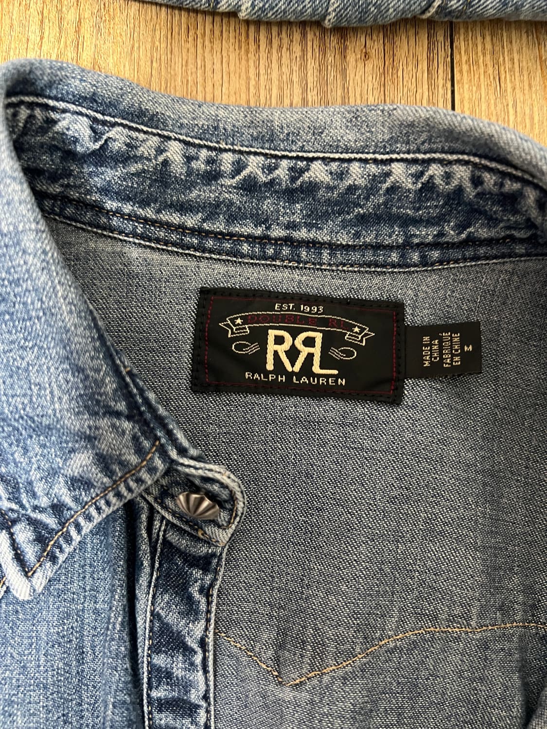 택포35) RRL 더블알엘 웨스턴 셔츠 데님 다크워시 중청 M 상품이미지4